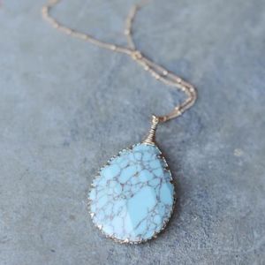 Turquoise Marble Drop Necklace